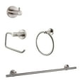thumbnail image 1 of Lexora Home Bagno Nera 4-Piece Bathroom Accessory Set in Satin Nickel, 1 of 1
