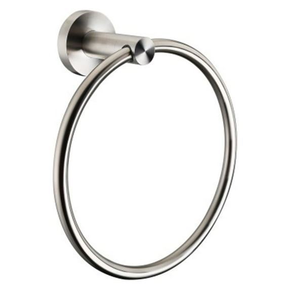Lexora Bagno Nera Stainless Steel Towel Ring in Satin Nickel