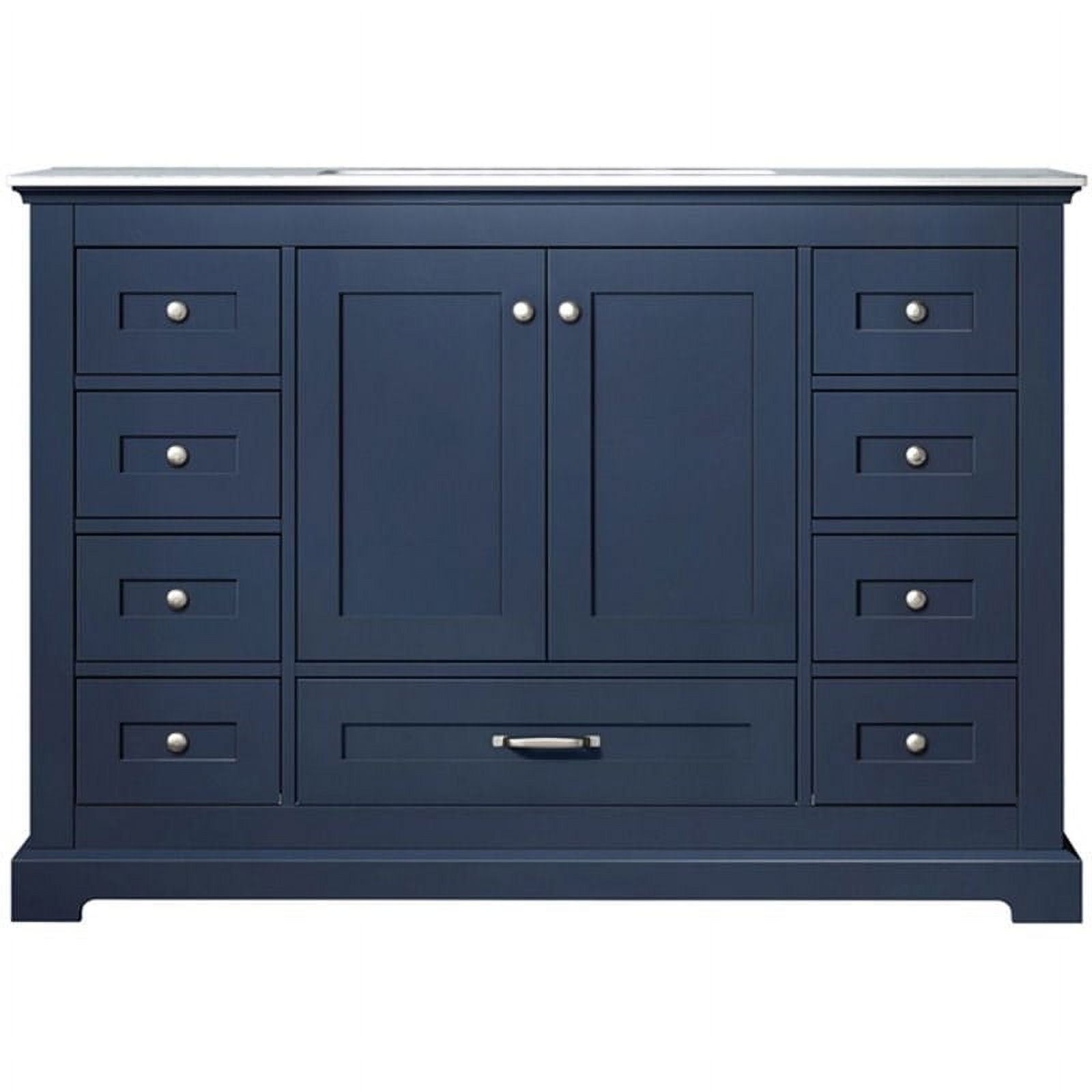 Navy Blue 48" Single Vanity with Carrara Marble Top