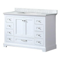 Lexora Home Dukes 48" Carrara Marble Top Single Vanity with Sink in White