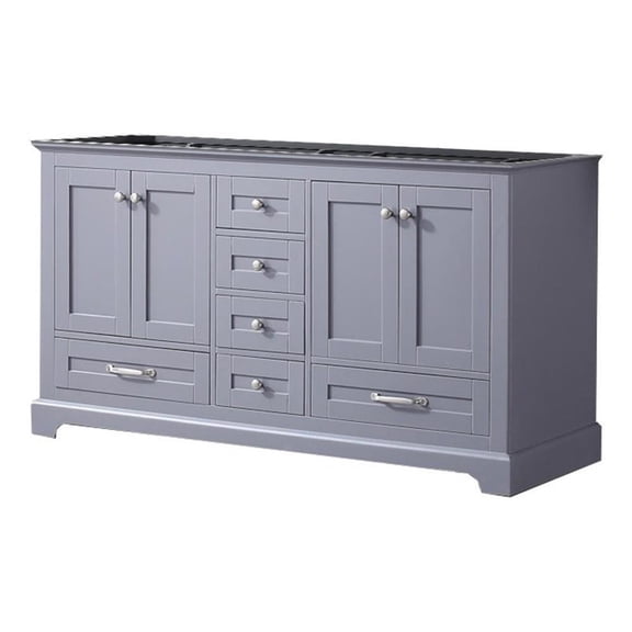 Lexora Home Dukes 60" Vanity Cabinet in Dark Gray