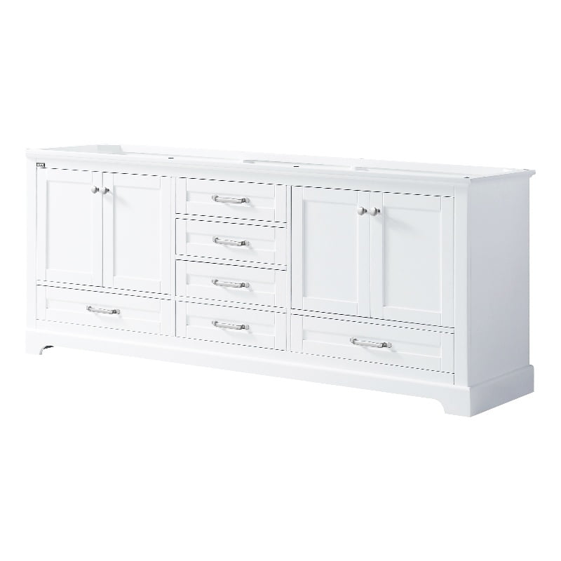 Dukes 80" White Freestanding Double Vanity Cabinet