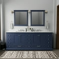 thumbnail image 1 of Dukes 84 in W Navy Blue Double Vanity, Carrara Marble Top, Faucet Set, and 34 in Mirrors, 1 of 10