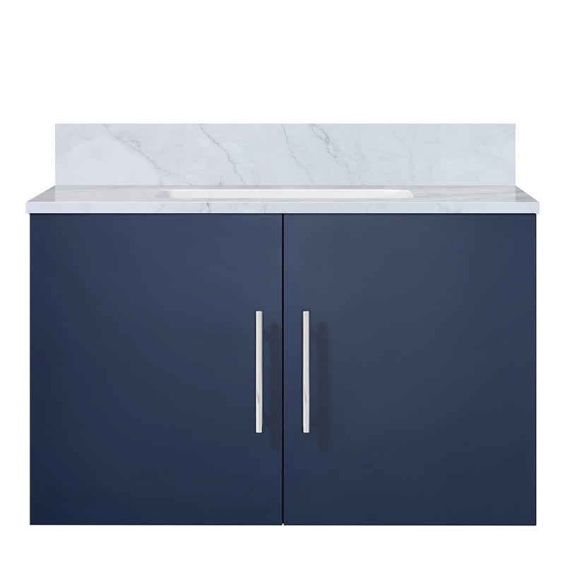 Lexora Home Geneva 30" Carrara Marble Top Single Vanity with Sink in