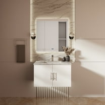 Geneva 30 in. W Glossy White Bath Vanity