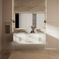 thumbnail image 1 of Geneva 60 in. W Glossy White Double Bath Vanity and Carrara Marble Top, 1 of 11