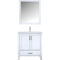 Lexora Home Jacques 30" Carrara Marble Top Single Vanity in White