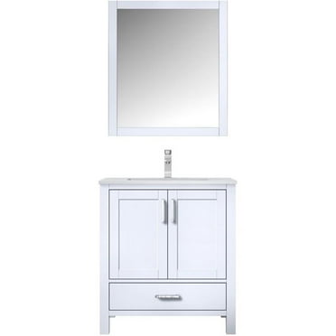 Lexora Home Jacques 30" Carrara Marble Top Single Vanity in White