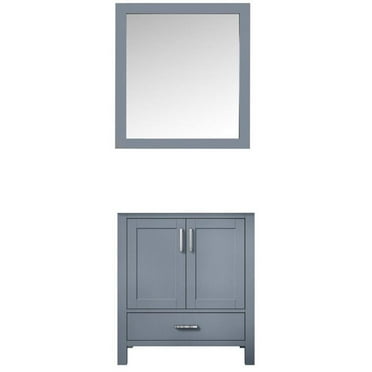 Lexora Home Jacques 30" Single Vanity with Mirror in Dark Gray