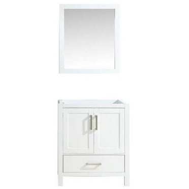 Lexora Home Jacques 30" Single Vanity with Mirror in White