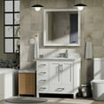 thumbnail image 1 of Lexora Home Jacques 36" Carrara Marble Top Single Vanity in White, 1 of 9