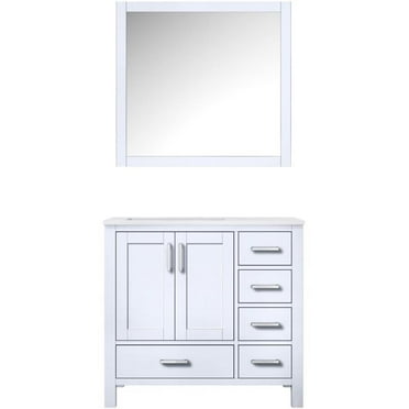Lexora Home Jacques 36" Carrara Marble Top Single Vanity in White