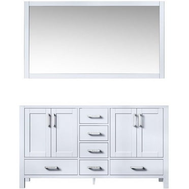 Lexora Home Jacques 60" Double Vanity with Mirror in White
