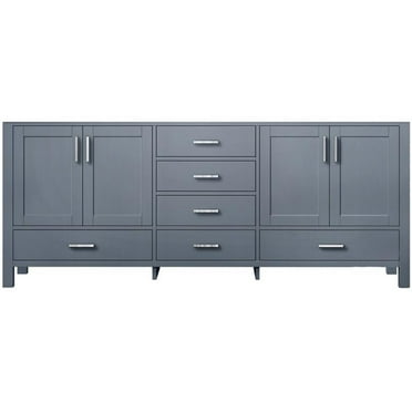 Lexora Home Jacques 80" Vanity Cabinet in Dark Gray