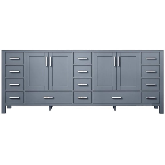 Lexora Home Jacques 84" Vanity Cabinet in Dark Gray