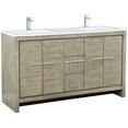 thumbnail image 1 of Lexora Home Lafarre 60" Double Quartz Top Bathroom Vanity with NIckel Faucet, 1 of 13