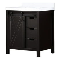 Lexora Home Marsyas 30" Quartz Top Single Vanity with Sink in Brown