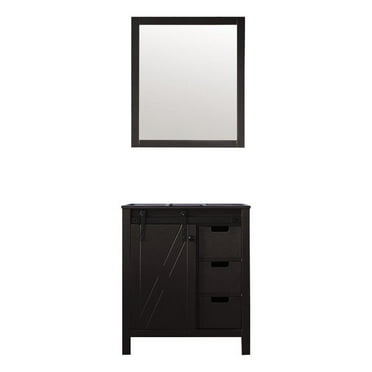 Lexora Home Marsyas 30" Single Vanity with Mirror in Brown