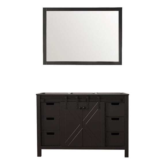 Marsyas 48 in W x 22 in D Brown Bath Vanity and 44 in Mirror