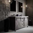 thumbnail image 1 of Marsyas 60 in W Ash Grey Double Vanity, Cultured Marble Top, Faucet Set and 24 in Mirrors, 1 of 8
