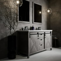 Lexora Home Marsyas 60" Quartz Top Double Vanity in Ash Gray