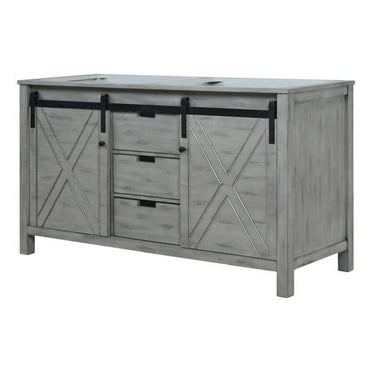 Lexora Home Marsyas 60" Vanity Cabinet in Ash Gray