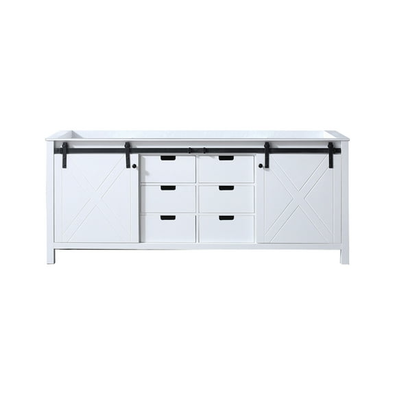 Lexora Home Marsyas 80" Vanity Cabinet in White