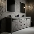 thumbnail image 1 of Marsyas 84 in W Ash Grey Double Vanity, Cultured Marble Top, Faucet Set and 34 in Mirrors, 1 of 8