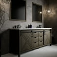 thumbnail image 1 of Marsyas 84 in W x 22 in D Rustic Brown Double Bath Vanity and Cultured Marble Countertop, 1 of 7