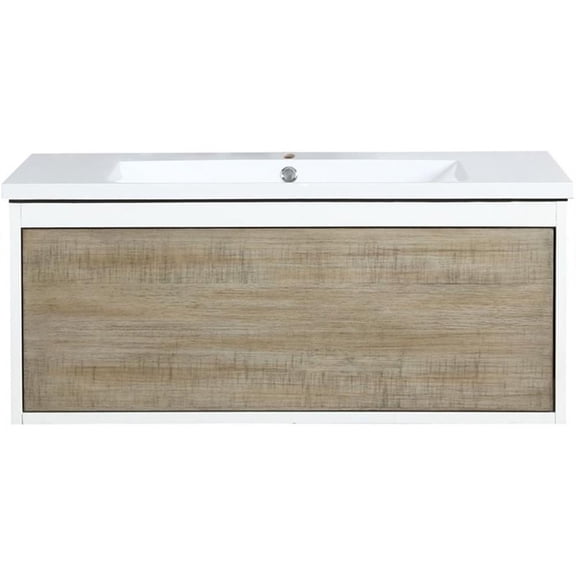 Lexora Home Scopi 36" Single Acrylic Top Bathroom Vanity in Rustic Acacia
