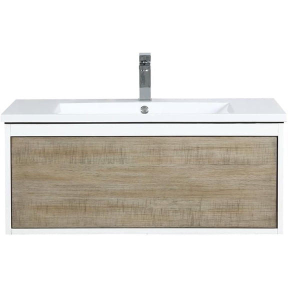 Lexora Home Scopi 36" Single Acrylic Top Bathroom Vanity with Chrome Faucet