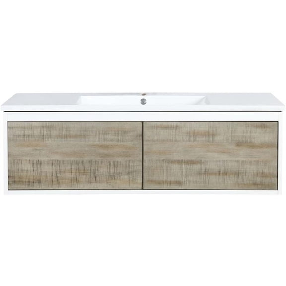 Lexora Home Scopi 48" Single Acrylic Top Bathroom Vanity in Rustic Acacia