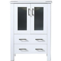 Lexora Home Volez 24" Single Vanity with Integrated Sink in White