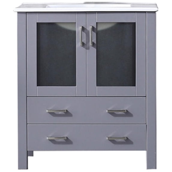 Lexora Home Volez 30" Single Vanity with Integrated Sink in Dark Gray