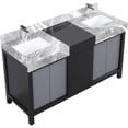 thumbnail image 1 of Lexora Home Zilara 60" Double Marble Top Bathroom Vanity with Chrome Faucet, 1 of 15