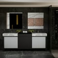 thumbnail image 1 of Zilara 84 in W Black and Grey Double Bath Vanity, Castle Grey Marble Top and Faucet Set, 1 of 12