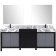 thumbnail image 1 of Lexora Home Zilara 84" Double Marble Top Bathroom Vanity with Mirror and Faucet, 1 of 16