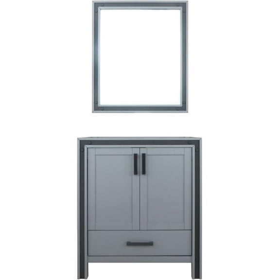 Lexora Home Ziva 30" Single Vanity with Mirror in Dark Gray