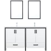 Lexora Home Ziva 60" Cultured Marble Top Double Vanity in White