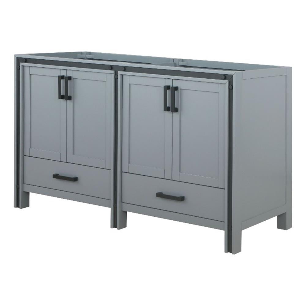 Ziva 60" Dark Grey Double Freestanding Vanity Cabinet