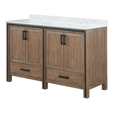 Lexora Home Ziva 60" Vanity Cabinet in Rustic Barnwood