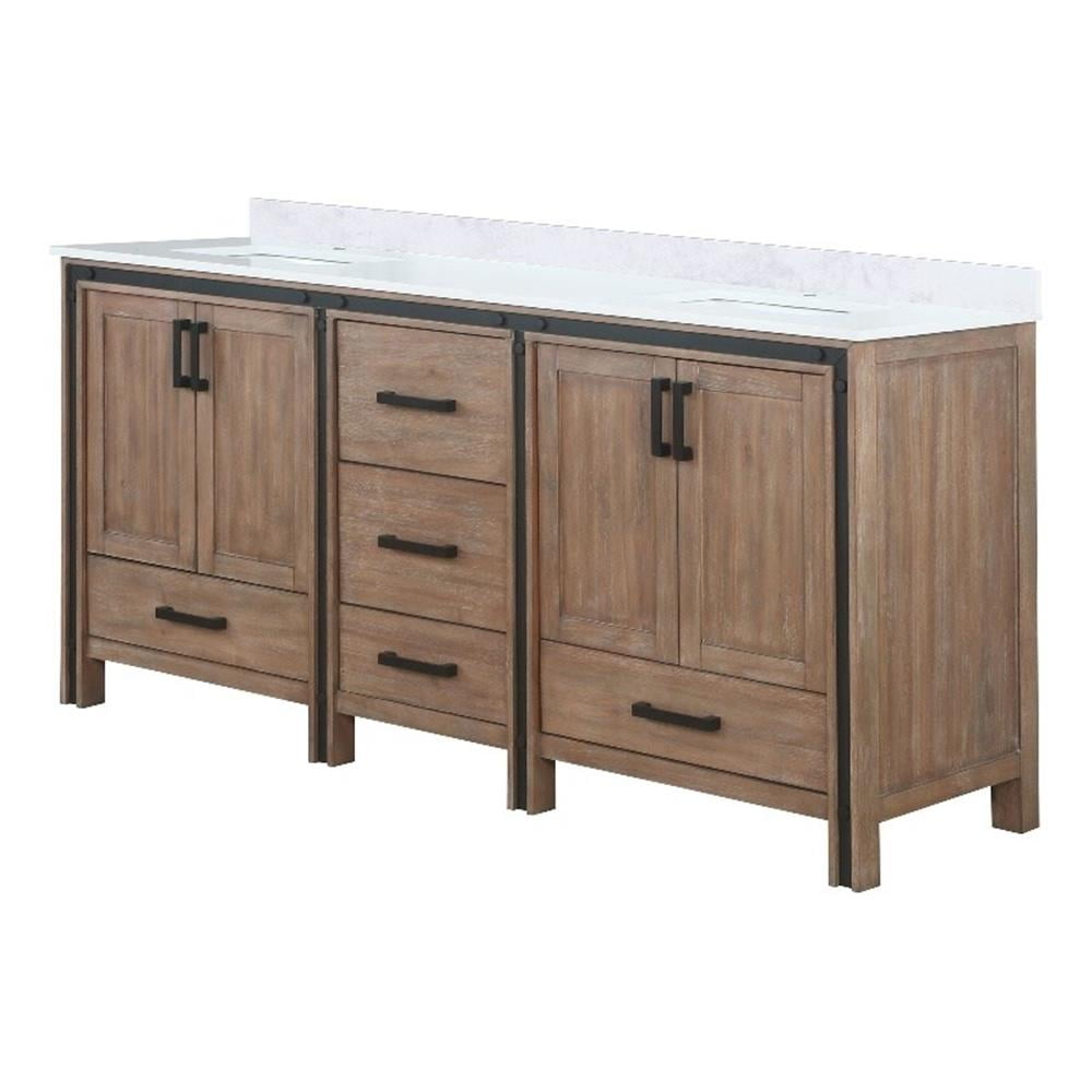Rustic Barnwood 72" Double Vanity with Cultured Marble Top