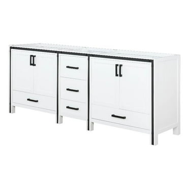Lexora Home Ziva 80" Vanity Cabinet in White
