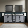 thumbnail image 1 of Ziva 84 in W x 22 in D Dark Grey Double Bath Vanity and White Quartz Top, 1 of 8