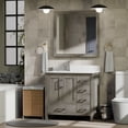 thumbnail image 1 of Jacques 36 in W Left Offset Distressed Grey Bath Vanity, White Quartz Top, & 34 in Mirrors, 1 of 4