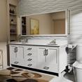 thumbnail image 1 of Jacques 72 in. W White Double Bath Vanity, White Quartz Top, Faucet Set, and 70 in. Mirror, 1 of 9