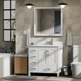 thumbnail image 1 of Jacques 36 in. W Right Offset White Bath Vanity, White Quartz Top, & 34 in. Mirrors, 1 of 9