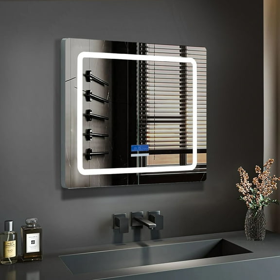 Lexora LC3636LEDM 36 x 36 in. Caldona LED Mirror with Defogger, Clear