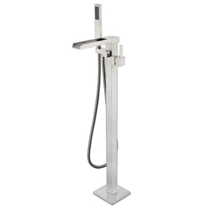 Lexora LDF02041FSBNL 9.8 in. Single Freestanding Bathtub Faucet With Hand Shower, Brushed Nickel