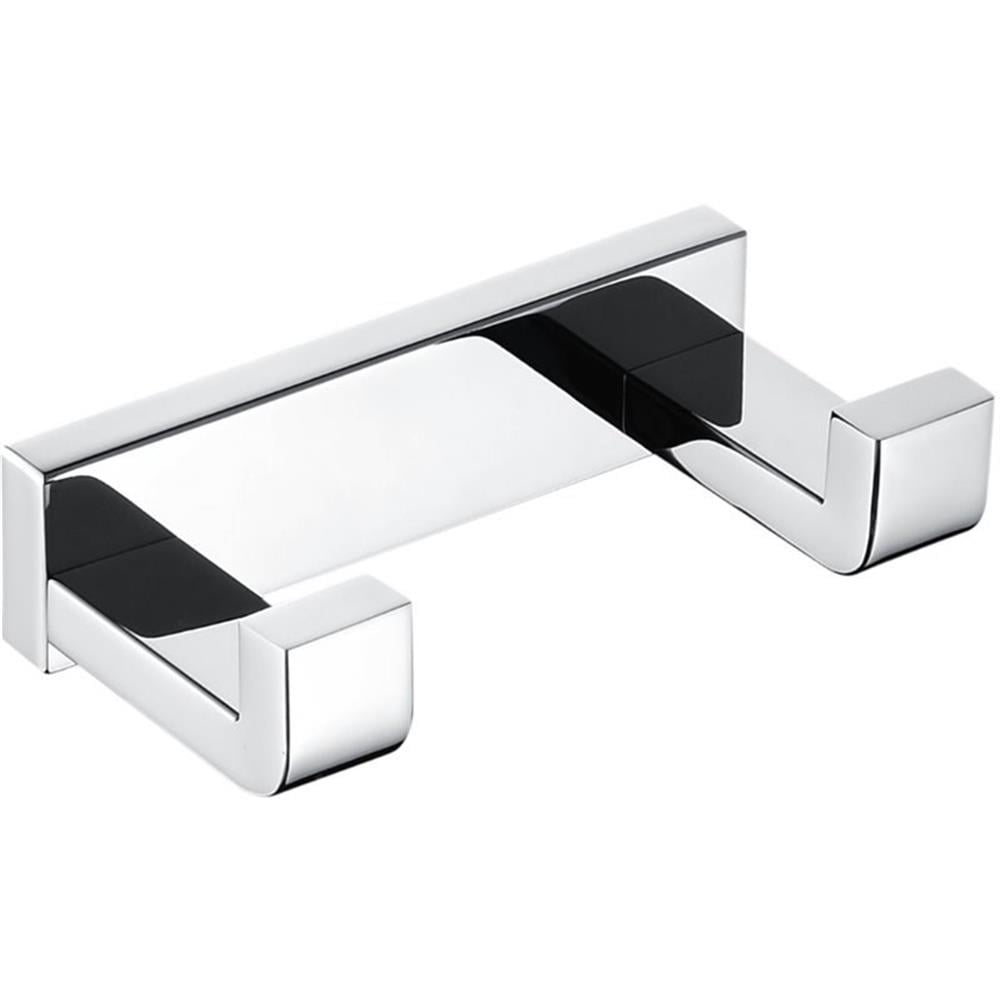 Lexora LRH18152PC Bagno Bianca Stainless Steel Double Robe Hook, Chrome